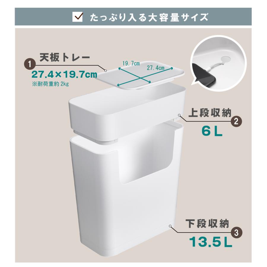 サイドテーブル おしゃれ 北欧 丸 収納 白 キャスター付き ゴミ箱 シンプル ナチュラル モダン ホワイト ブラック リビング 寝室 ごみ箱 トイレ 玄関 コード穴 | 東谷 | 09