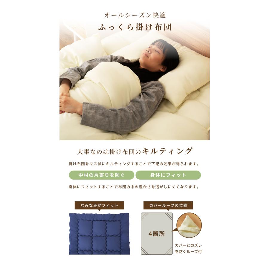 布団セット シングル 3点 布団 ふとん 綿布団 ピーチスキン 吸湿 速乾 ポリエステル 掛け布団 敷き布団 枕 まくら マクラ 来客用 アイボリー ブラウン ネイビー | 東谷 | 11