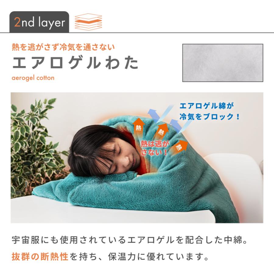 ブランケット 5WAY 6層 着る毛布 エアロゲル アルミ 断熱 軽い 140×60 毛布 膝掛け 腰巻き 肩掛け ボレロ ラグ ポンチョ ボタン 羽織る 巻く シンプル おしゃれ | 東谷 | 08
