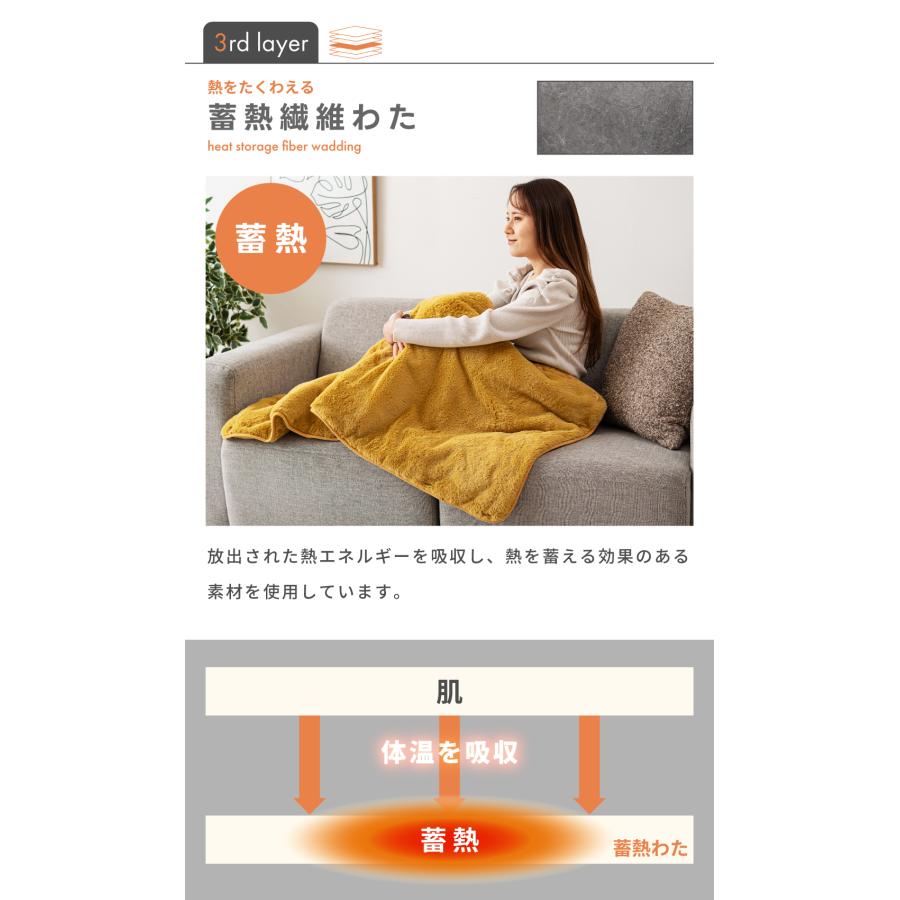ブランケット 5WAY 6層 着る毛布 エアロゲル アルミ 断熱 軽い 140×60 毛布 膝掛け 腰巻き 肩掛け ボレロ ラグ ポンチョ ボタン 羽織る 巻く シンプル おしゃれ | 東谷 | 11