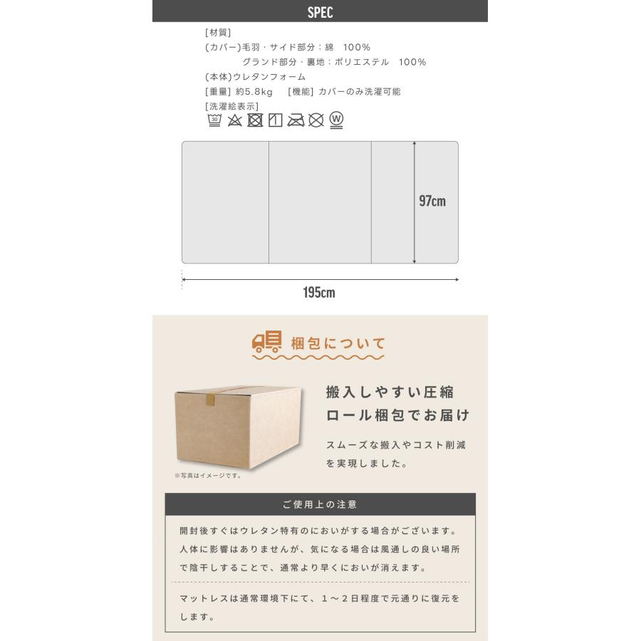 マットレス 3つ折り シングル 高反発 ウレタン 厚み10cm メッシュ素材 リバーシブル 硬め 洗えるカバー 清潔 シンプル 快適 折りたたみ 折り畳み 来客用 | 東谷 | 22