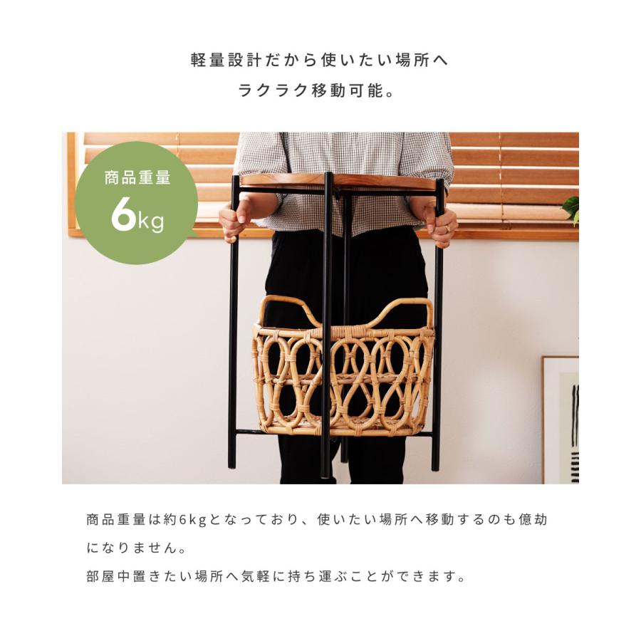 東谷 サイドテーブル バスケット付きサイドテーブル ラタン 籐 収納