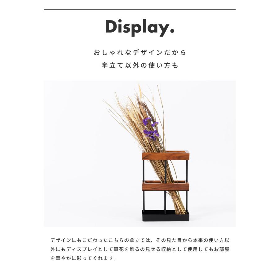 傘立て おしゃれ スリム 外置き アイアン 傘置き アンブレラスタンド 四角 屋外 かさたて 玄関 北欧 コンパクト 木製 シンプル モダン インダストリアル | 東谷 | 06