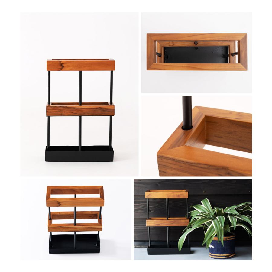 傘立て おしゃれ スリム 外置き アイアン 傘置き アンブレラスタンド 四角 屋外 かさたて 玄関 北欧 コンパクト 木製 シンプル モダン インダストリアル | 東谷 | 08