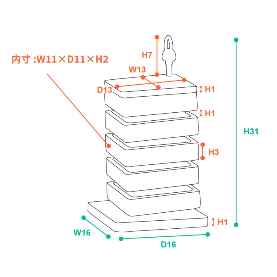 アクセサリーケース ジュエリーケース ピアスケース アクセサリー 収納 木製 大容量 回転式 おしゃれ コンパクト 小物入れ 卓上収納 敬老の日 ギフト プレゼント | 東谷 | 12