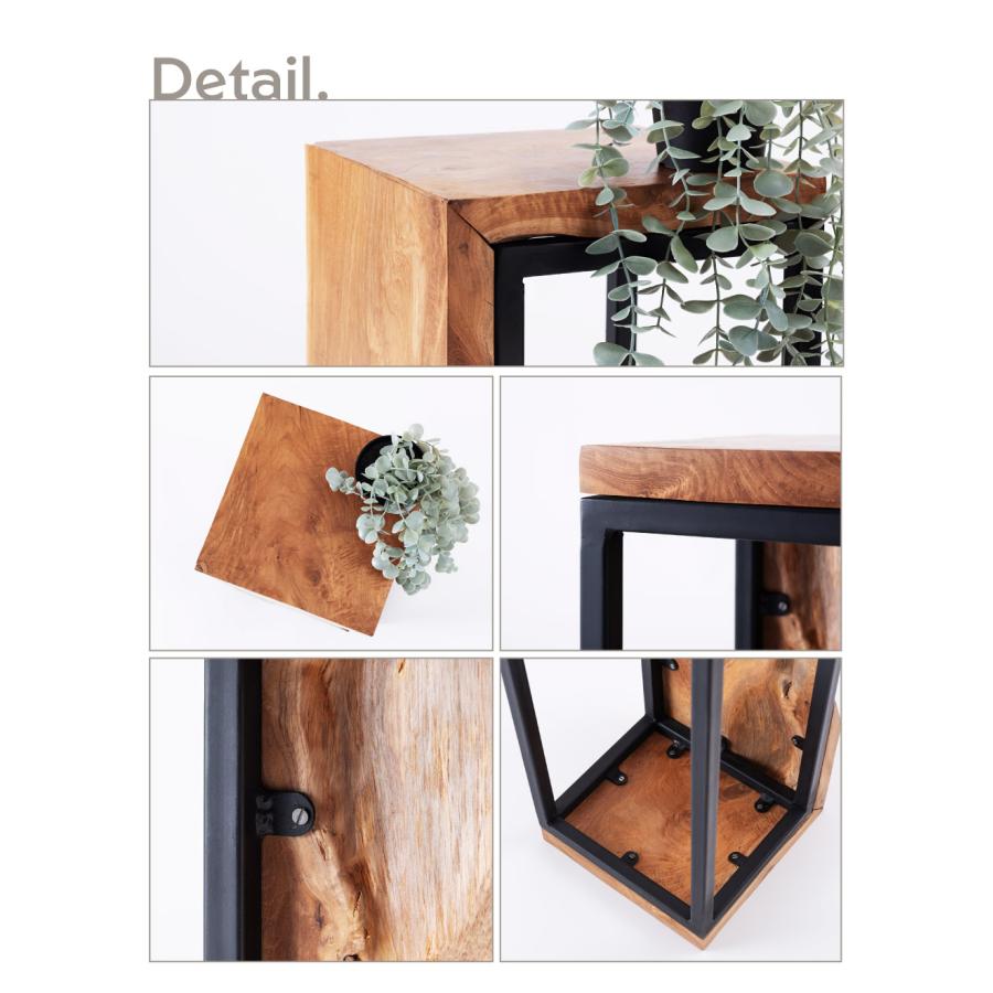 東谷 プランタースタンド 高さ70 サイドテーブル おしゃれ スリム 木製