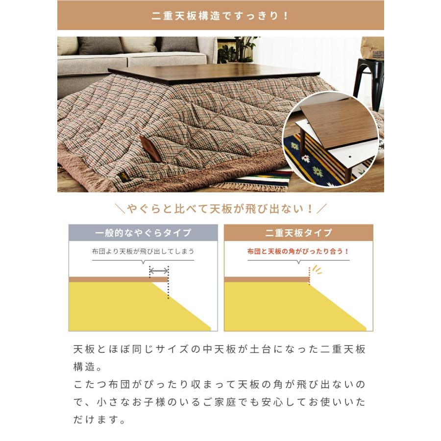 東谷 こたつ テーブル 長方形 おしゃれ カーボンフラットヒーター