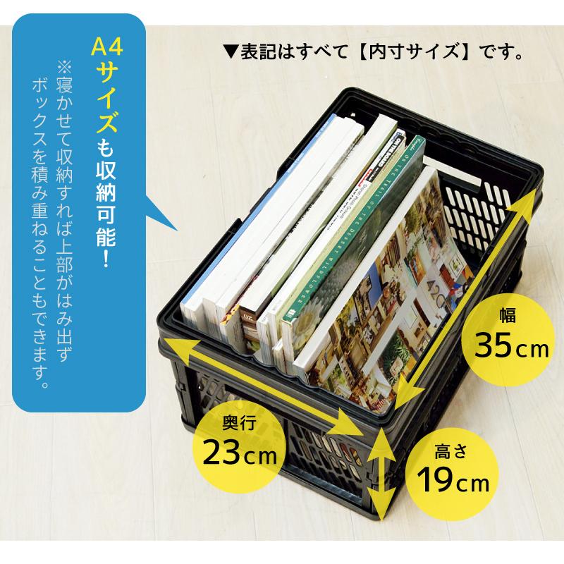 かご スタッチボックス 収納ボックス ケース 収納ケース 折りたたみ コンパクト プラスチック おもちゃ箱 持ち運び 省スペース 軽い アウトドア キャンプ スリム | 東谷 | 09