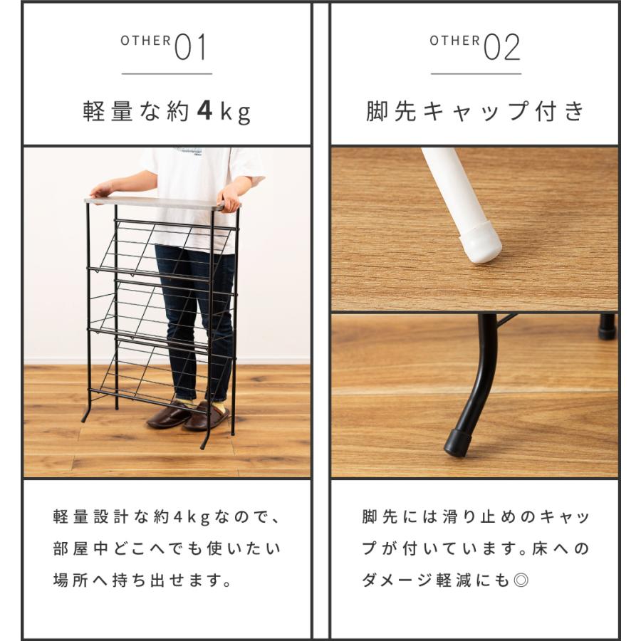 シューズラック 3段 おしゃれ 玄関収納 靴箱 シューズボックス 下駄箱 薄型 スリム 靴入れ スリッパラック 収納 天板 大理石調 インダストリアル ヴィンテージ | 東谷 | 13