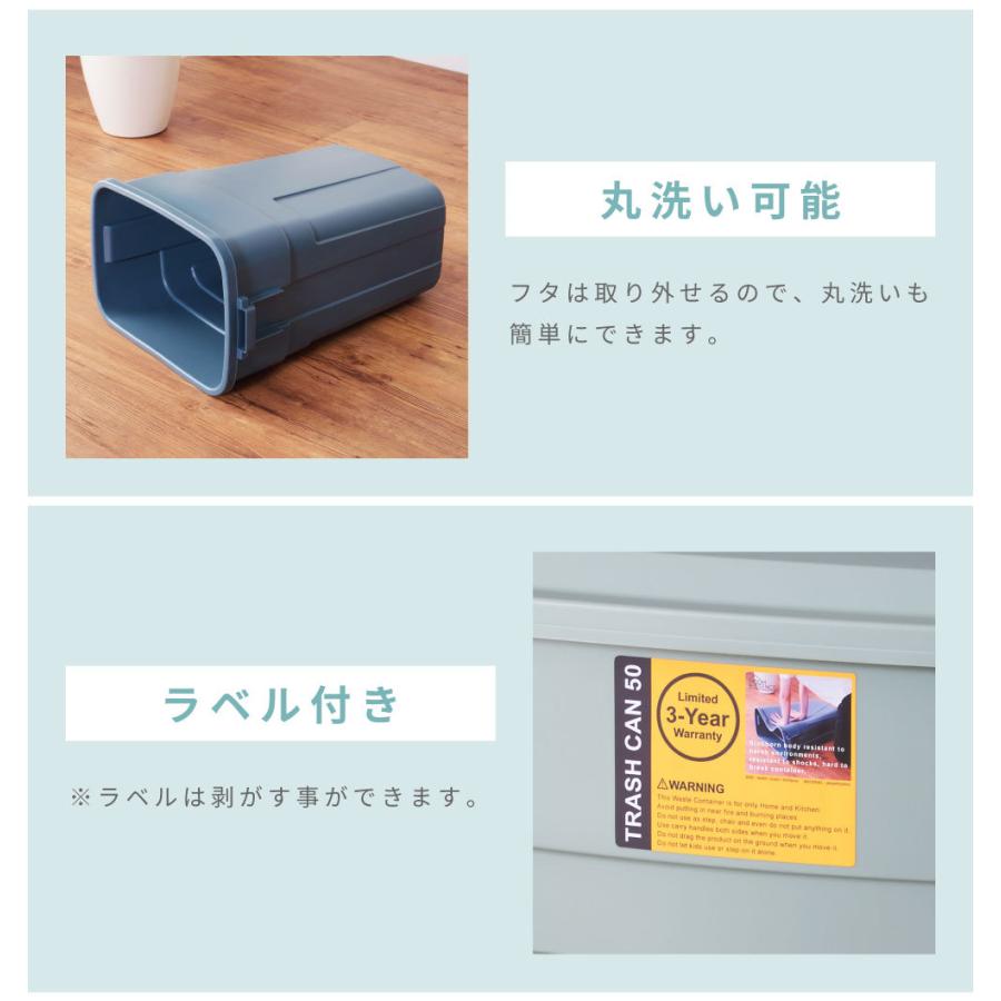 ゴミ箱 2個セット 50リットル 50l おしゃれ 分別 屋外 ごみ箱 蓋付きゴミ箱 ダストボックス フタ付き ごみ 大きめ 国産 日本製 グリーン ネイビー ホワイト | 東谷 | 08