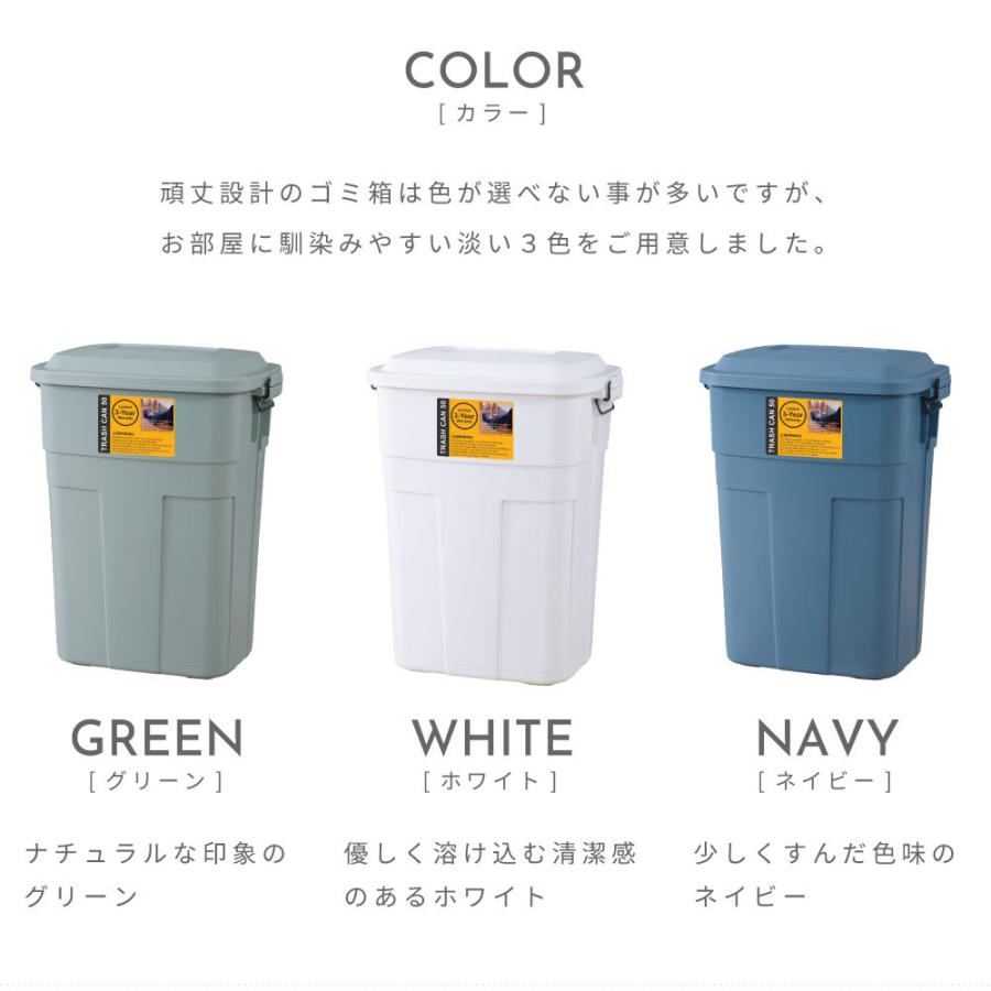 ゴミ箱 2個セット 50リットル 50l おしゃれ 分別 屋外 ごみ箱 蓋付きゴミ箱 ダストボックス フタ付き ごみ 大きめ 国産 日本製 グリーン ネイビー ホワイト | 東谷 | 09