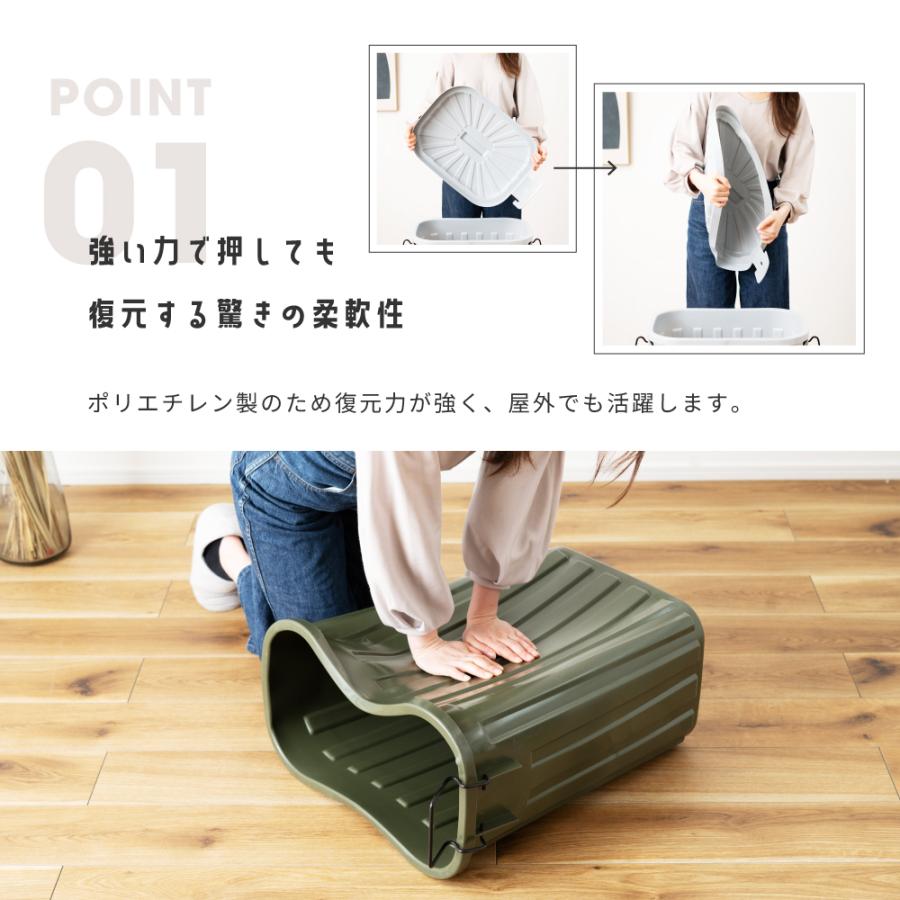 ゴミ箱 2個セット 60リットル おしゃれ 分別 ごみ箱 屋外 ダストボックス 蓋付き スリム キッチン 60L リビング フタ付き 大きめ ブラック グリーン グレー | 東谷 | 06