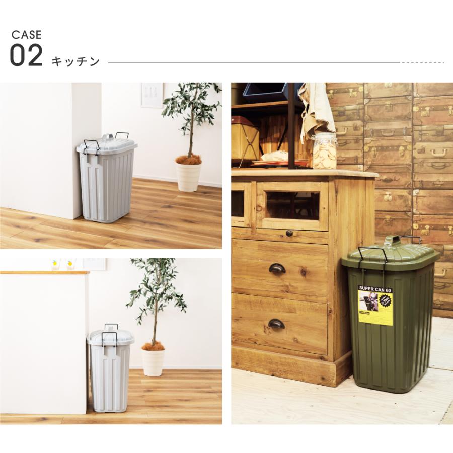 ゴミ箱 2個セット 60リットル おしゃれ 分別 ごみ箱 屋外 ダストボックス 蓋付き スリム キッチン 60L リビング フタ付き 大きめ ブラック グリーン グレー | 東谷 | 12