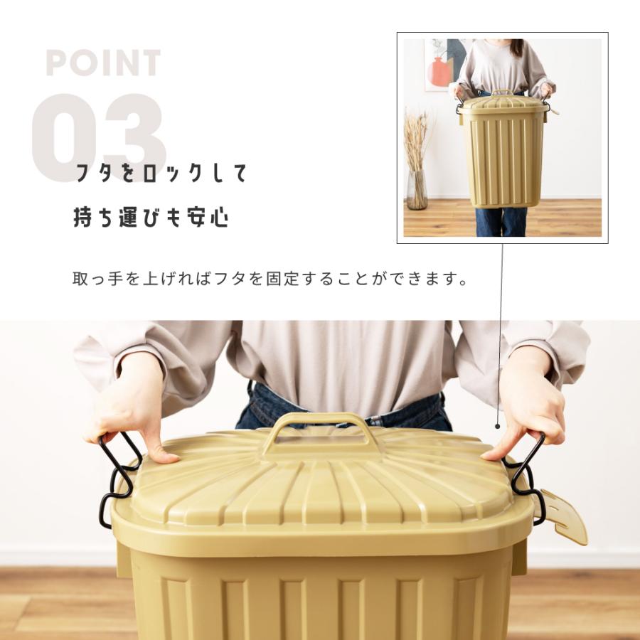 ゴミ箱 60リットル おしゃれ 分別 ごみ箱 屋外 ダストボックス 蓋付き スリム キッチン 60L リビング フタ付き 大きめ ブラック グリーン グレー ベージュ | 東谷 | 09