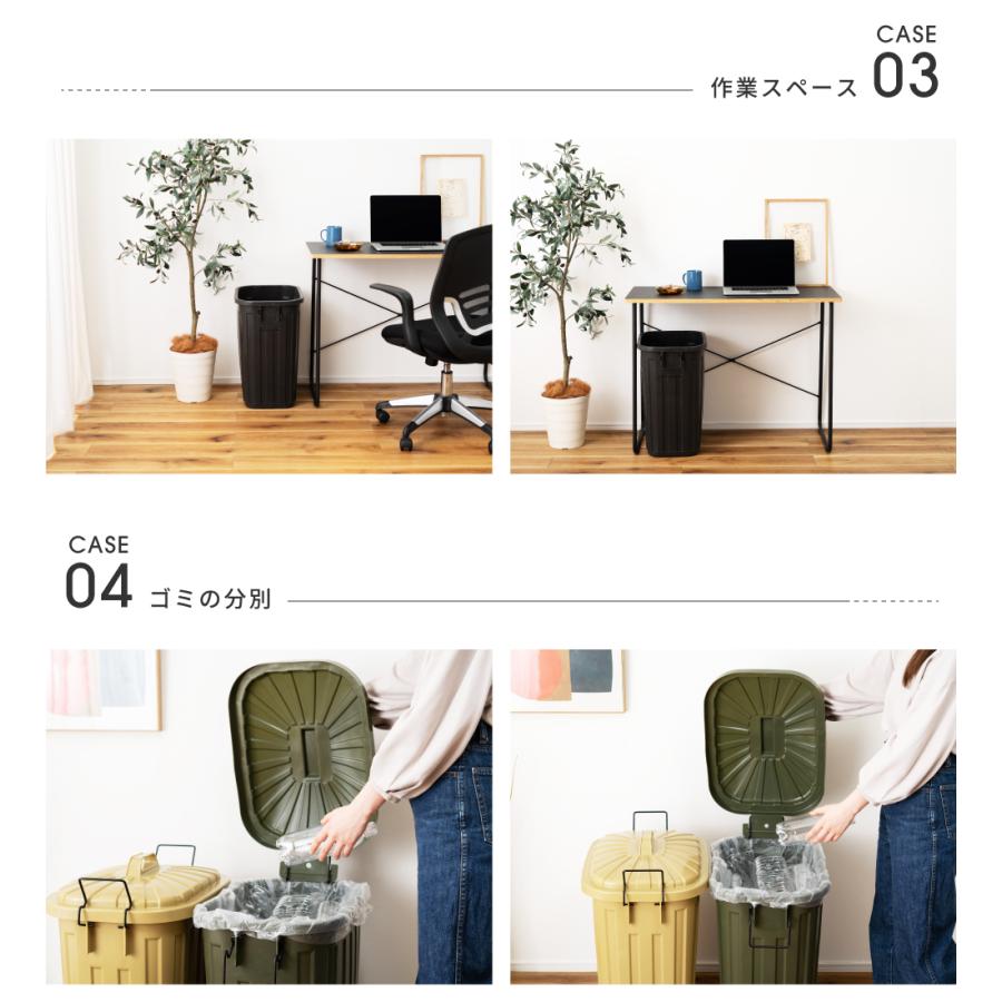 ゴミ箱 60リットル おしゃれ 分別 ごみ箱 屋外 ダストボックス 蓋付き スリム キッチン 60L リビング フタ付き 大きめ ブラック グリーン グレー ベージュ | 東谷 | 13