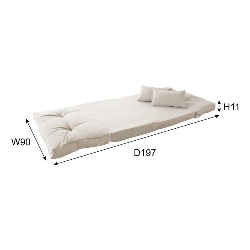 タイムセール！ソファベッド【ベージュマット付き】　長さは調節可能　WHITE 東谷 ソファーベット ソファーベッド ソファー ソファベッド ソファ