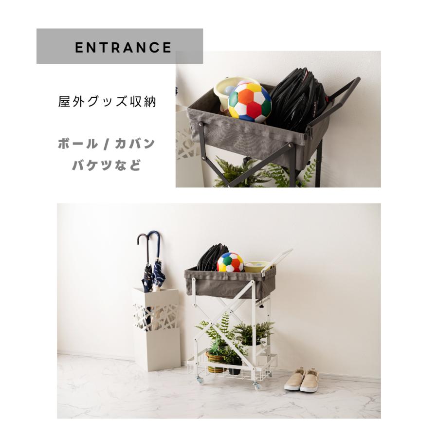 ワゴン折り畳み式〜キャスターストッパー付き 東谷 ワゴン キッチン キャスター付き 折りたたみ ストッパー付き 収納