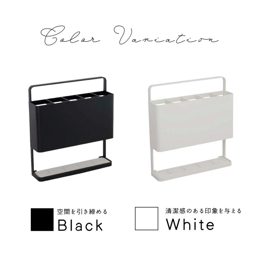 傘立て おしゃれ スリム 外置き コンパクト アンブレラスタンド 珪藻土 白 黒 シンプル 玄関 四角 省スペース アンブレラスタンド 傘入れ 5本 ブラック | 東谷 | 08