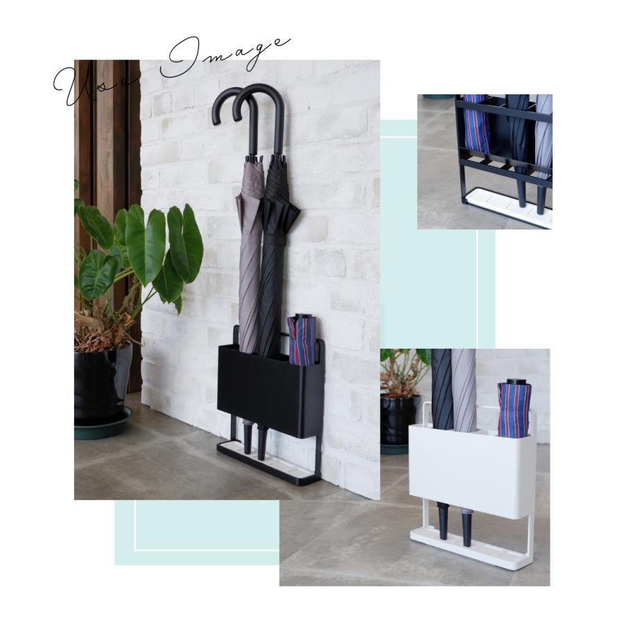 傘立て おしゃれ スリム 外置き コンパクト アンブレラスタンド 珪藻土 白 黒 シンプル 玄関 四角 省スペース アンブレラスタンド 傘入れ 5本 ブラック | 東谷 | 09