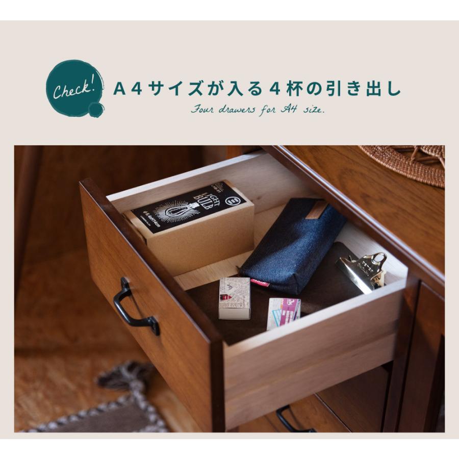 アンティーク　木製　キャビネット　サイドボード　丸脚　引き出し4杯 東谷 キャビネット サイドボード リビング 収納 完成品 木製 食器棚 幅