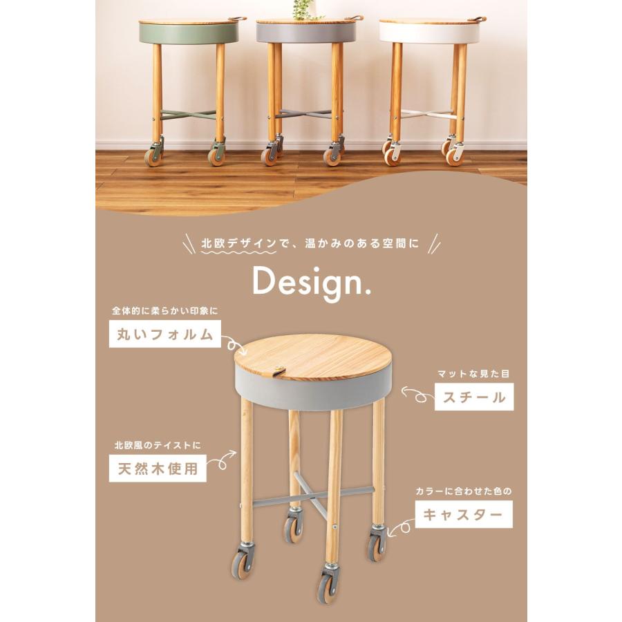 東谷 サイドテーブル ベッドサイドテーブル ナイトテーブル キャスター