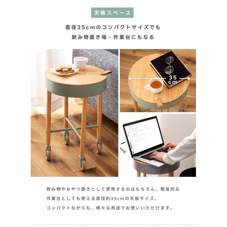 東谷 サイドテーブル ベッドサイドテーブル ナイトテーブル キャスター