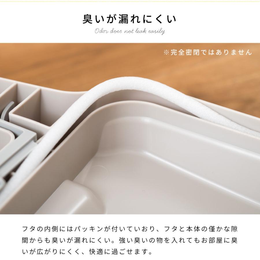 ゴミ箱 2個セット 臭わない パッキン 33リットル おしゃれ 屋外 分別 キッチン フタ付き 密閉 生ごみ シンプル ダストボックス スリム 片手 ワンハンド キッチン | 東谷 | 06
