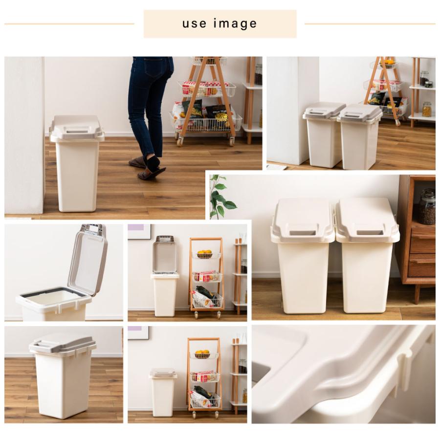 ゴミ箱 臭わない パッキン 33リットル おしゃれ 屋外 分別 キッチン 北欧 フタ付き 密閉 生ごみ シンプル ダストボックス スリム 片手 ワンハンド キッチン | 東谷 | 13