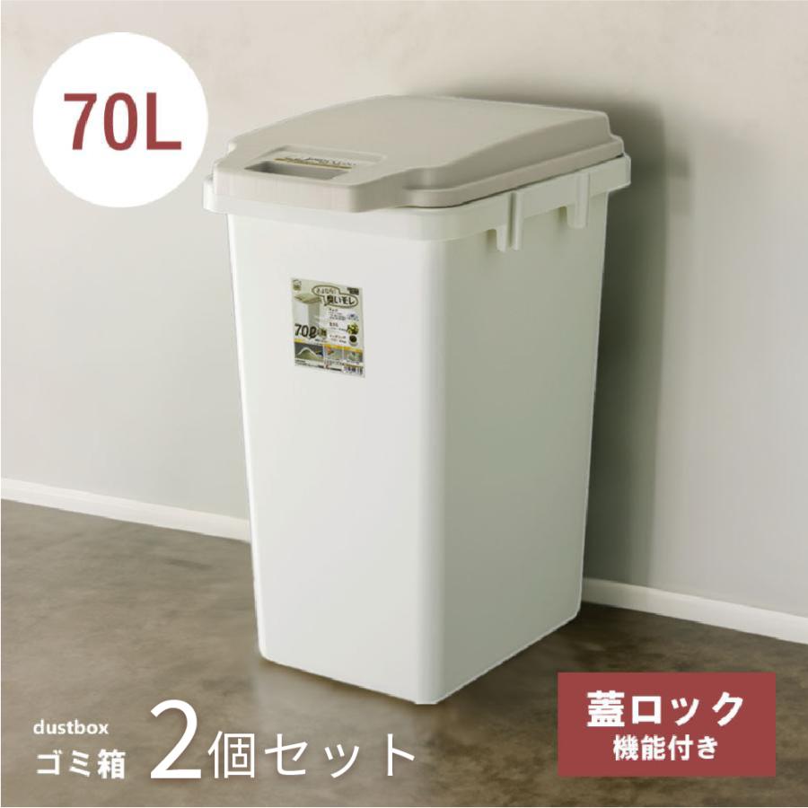 ゴミ箱 2個セット 70リットル おしゃれ 分別 ごみ箱 ダストボックス 蓋付き スリム キッチン リビング フタ付き 生ゴミ オムツ 臭わない 連結可能 お手入れ 簡単 | 東谷