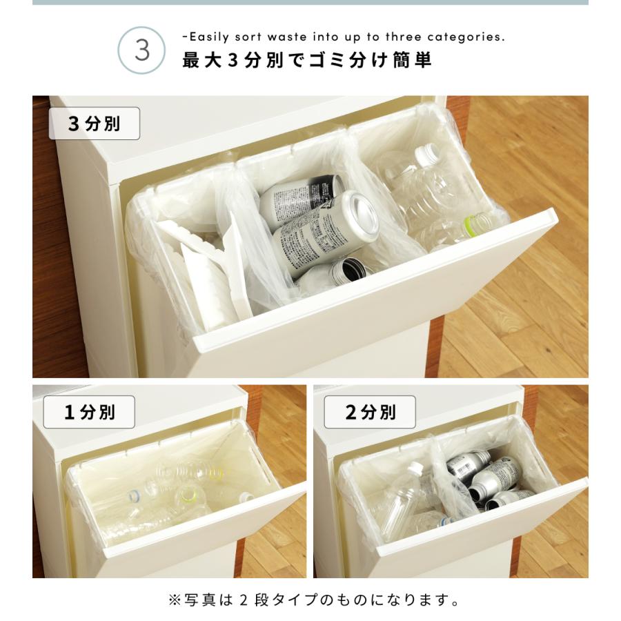ゴミ箱 分別 おしゃれ 22.5リットル スリム ダストボックス 蓋つきゴミ箱 キャスター ペダル式 サニタリー収納 キッチン 資源ごみ 22.5L リビング 室内 おむつ |  | 07