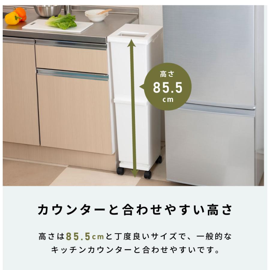 ゴミ箱 36リットル おしゃれ 蓋付き 分別 2段 ごみ箱 ダストボックス スリム キッチン リビング ダストワゴン キャスター付き | 東谷 | 12