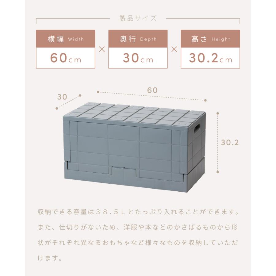 東谷 収納ボックス 不透明 38.5L 折りたたみ 積み重ね 蓋あり コンテナ