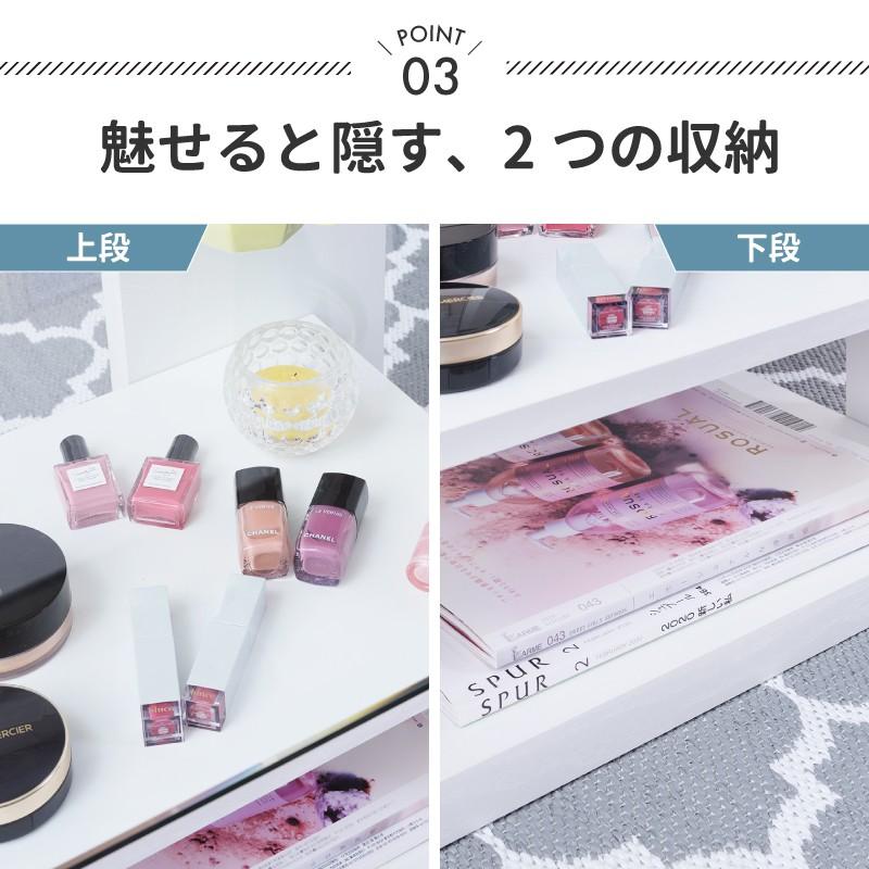 テーブル センターテーブル リビングテーブル おしゃれ ガラステーブル コーヒーテーブル 収納 幅100cm 座卓 収納付きテーブル 【中段】 大きめ モダン