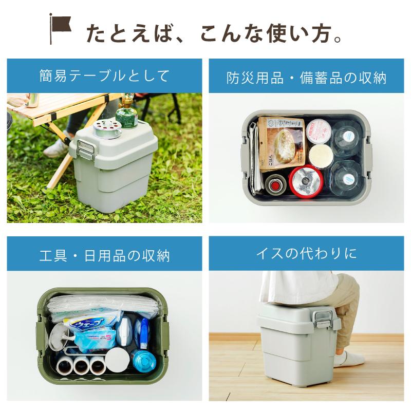 Industrial Design CARGO 収納ボックス オリーブ　椅子付 東谷 トランクカーゴ 容量20L 座れる 収納ボックス 収納ケース フタ