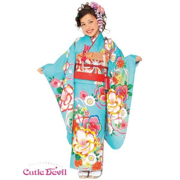 七五三 女の子７歳着物２２点セット合繊　キューティーデビルCA701