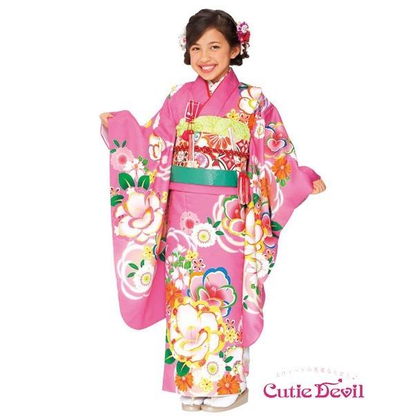 七五三 女の子７歳着物２２点セット合繊　キューティーデビルCA703