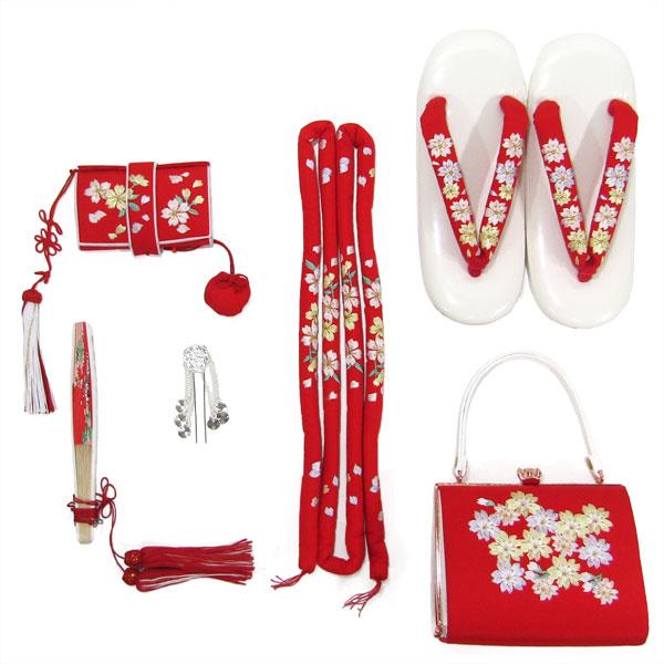 七五三7歳用 正絹結び帯＋箱せこセットohsk02赤 : 京の舞姿 - 通販