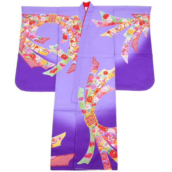 七五三 7歳用 着物 襦袢 紫色 NISHIORI 乙葉 レンタル商品 7歳の七五三