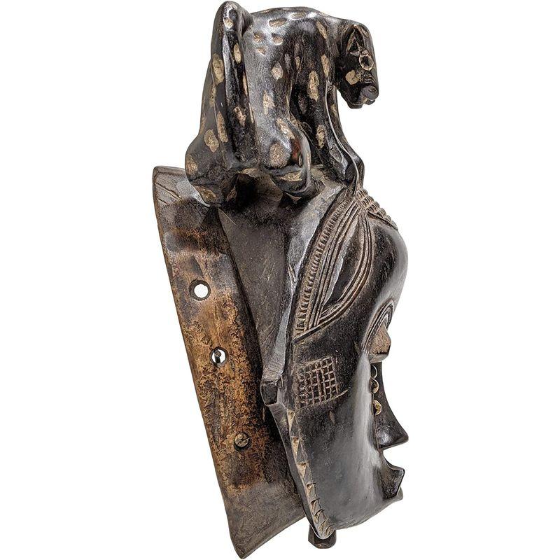 好きに好きにアフリカ コートジボワール バウレ族 プレプレ マスク 仮面 No.336 木彫り アフリカンアート 彫刻 祭り用品 