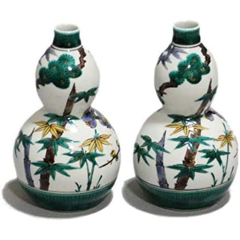 九谷焼 三ツ井為吉 色絵 山水 徳利 酒器 共箱 瓢箪 瓢 瓶 古九谷1928