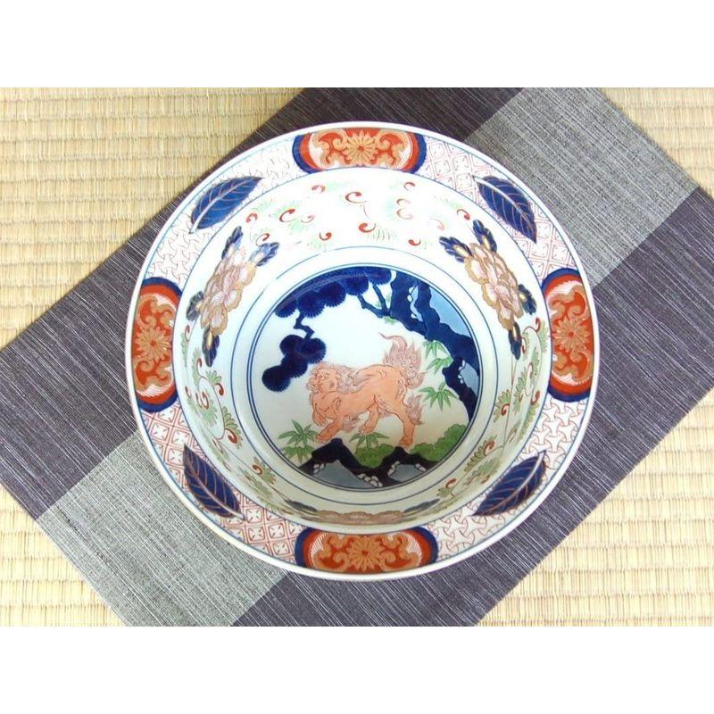 有田焼古伊万里獅子紋 深鉢（古伊万里 色絵 花鳥紋に獅子の図 深