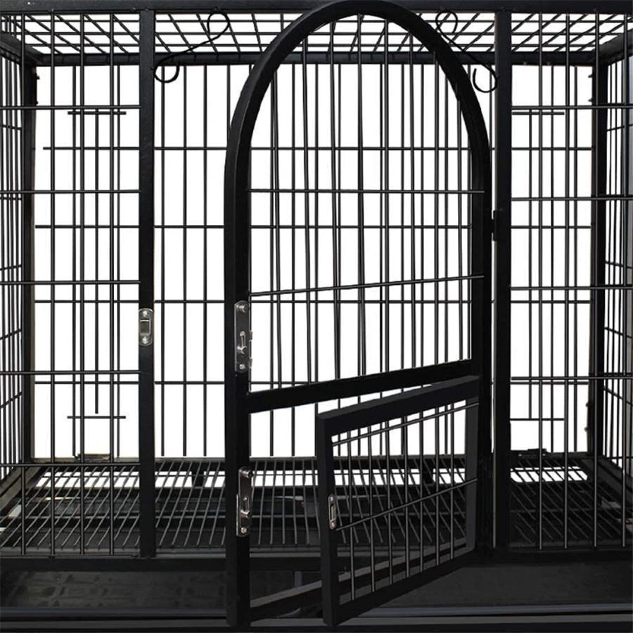 ペットケージ 鉄製 犬檻 犬小屋 ケージ ペットサークル ドッグケージ ペットフェンス 大型 中型犬用 ペット用品 ダブルドア キャスター付き ペットケージ 鉄製 犬檻 犬小屋 ケージ ペットサークル ドッグケージ ペットフェンス 大型 中型犬用 ペット用品 ダブルドア キャスター付き