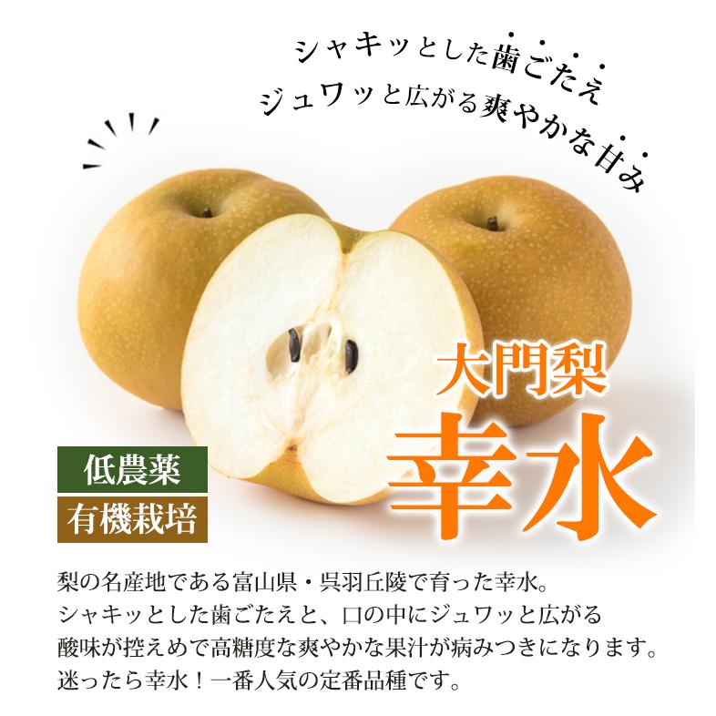 【予約】秀品 大門梨 低農薬 有機栽培 幸水 5kg 富山県産 朝採り 梨 完熟梨 赤土栽培 完熟 樹熟 呉羽梨 フルーツ ナシ なし 果物 ...