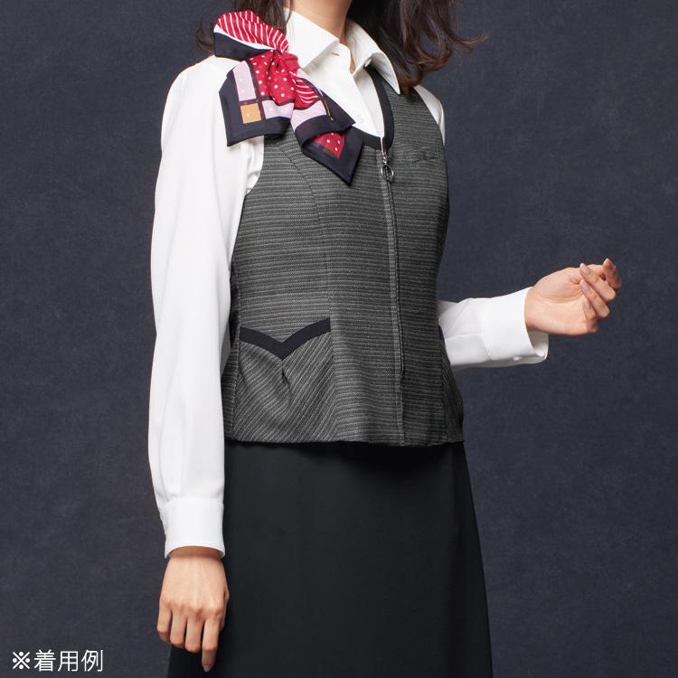 アンジョア レディース ファスナー ベスト オールシーズン オフィス en joie かわいい 制服 無地 事務服 定番 ビジネス エコ 抗ウィルス ノーマル ジョア 12035｜majestextrade｜05