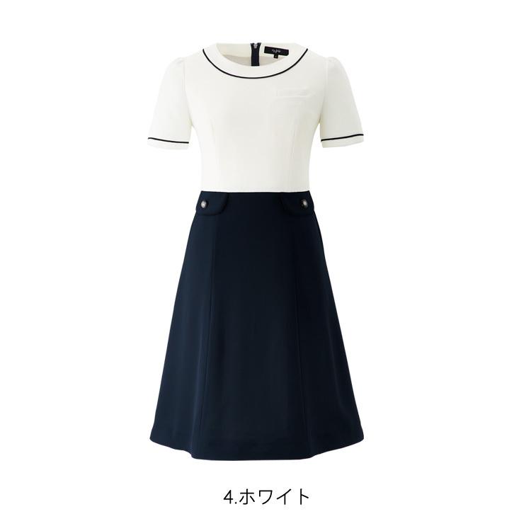 アンジョア レディース ワンピース ひざ丈 春夏 半袖 ストレッチ オフィス OL かわいい 切替 制服 通勤 事務服 入学式 ママ服 ジョア 66552 はなまるシリーズ｜majestextrade｜13