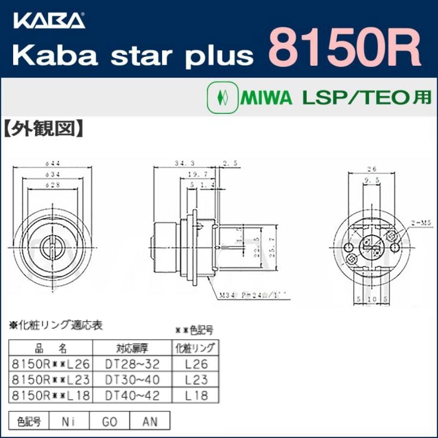 【シリンダー】ドルマカバ KABA star plus 美和ロックRA用 2個同一 Kaba star plus,カバスタープラス 8137/8150R MIWA,美和ロック