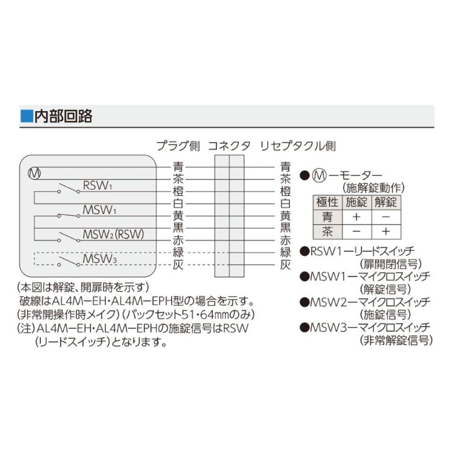 美和ロック MIWA,美和ロック U9AL4M-1 本締り電気モーター錠 AL3M後継