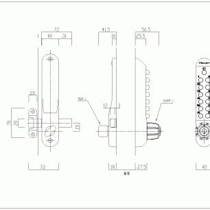 長沢製作所 KEYLEX,キーレックス500 彫込本締錠/面付本締錠 鍵付