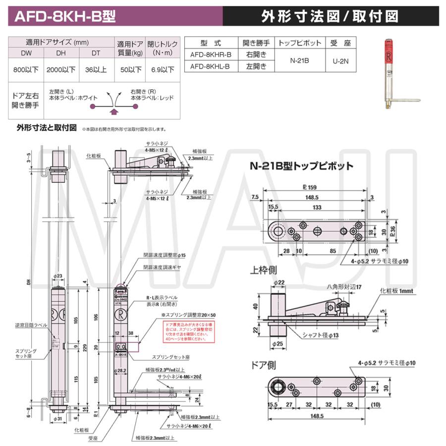 日東工器 日東工器(デンセイ) オートヒンジ中心吊型 AFD 日東工器 日東工器(デンセイ) オートヒンジ中心吊型 AFD