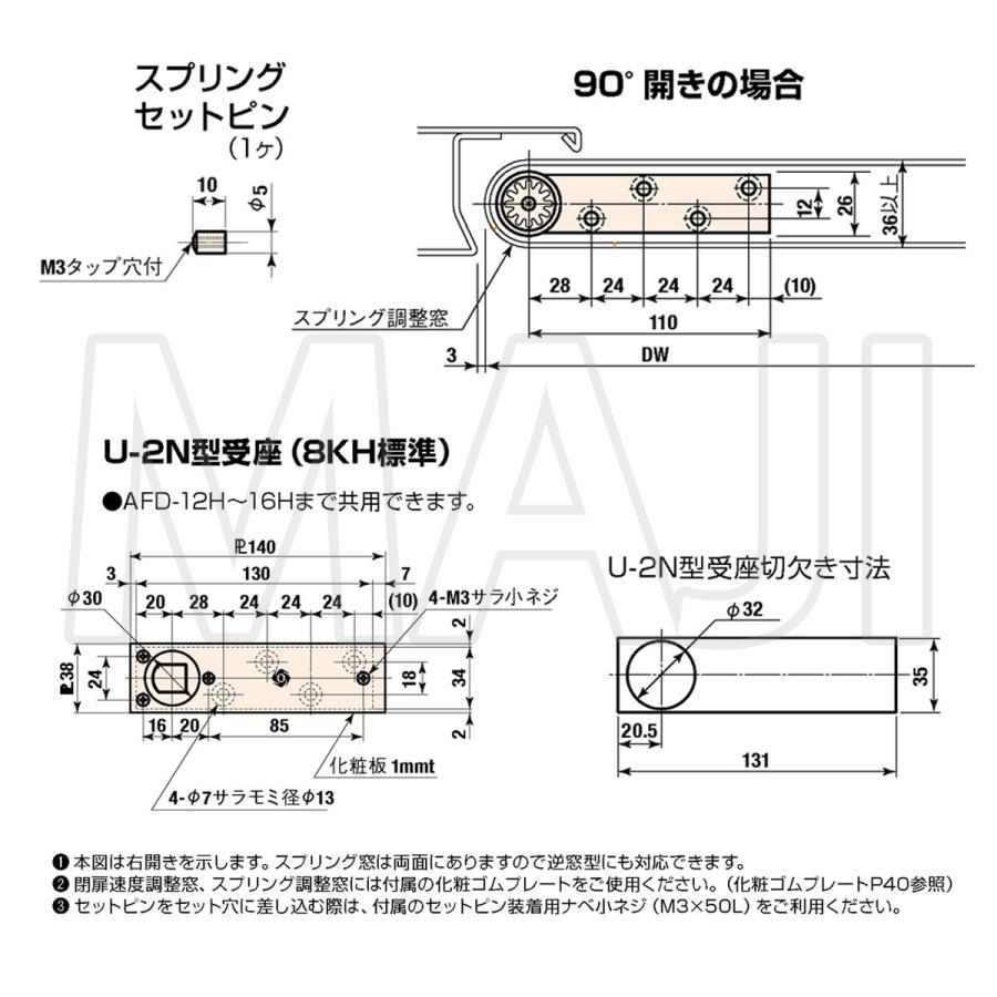 日東工器 日東工器（デンセイ） オートヒンジ中心吊型 AFDシリーズ AFD